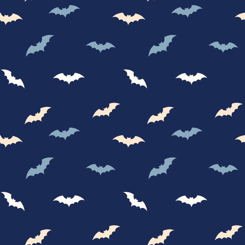 Halloween bat flat style monochrome minimalist pattern design vector