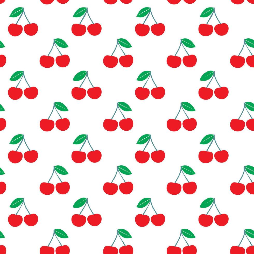 Seamless pattern with red cherries background illustration vector
