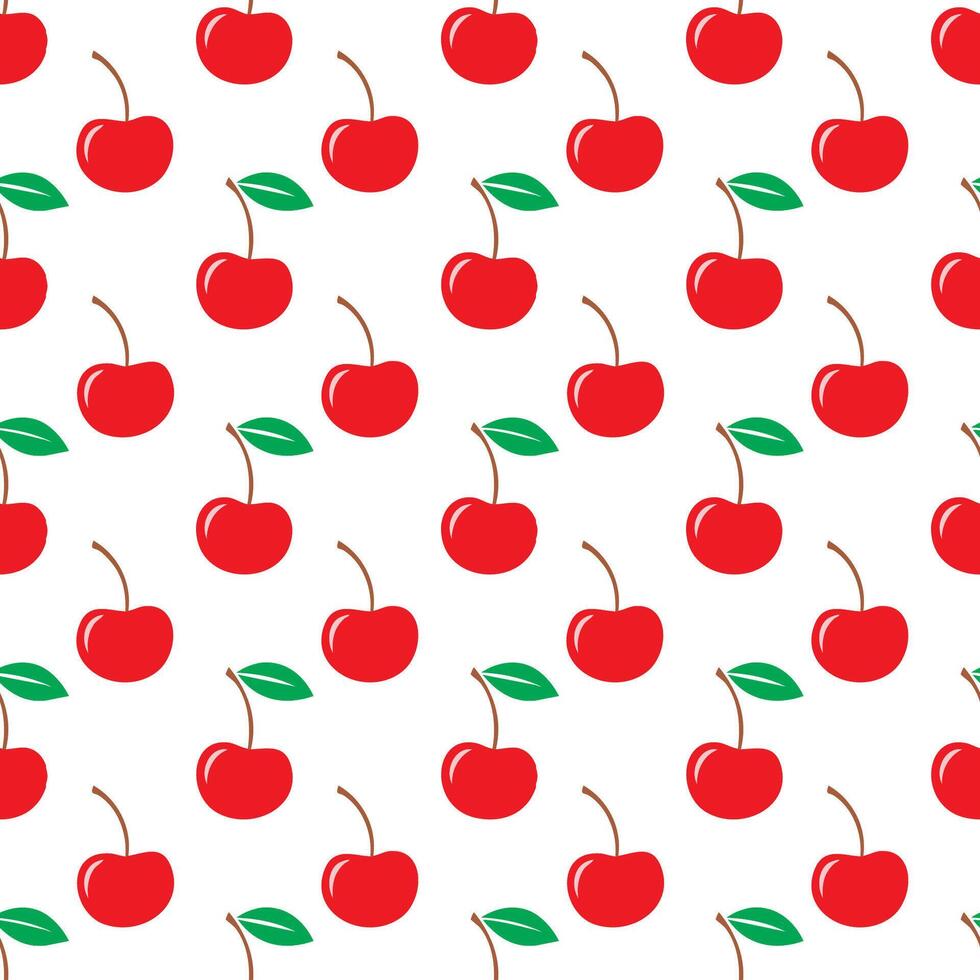 Hand drawn cherry seamless pattern background design vector