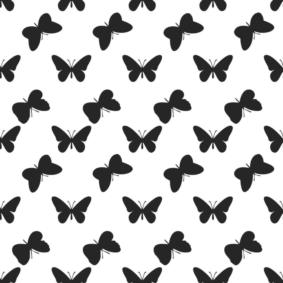 Simple butterfly silhouette pattern design vector