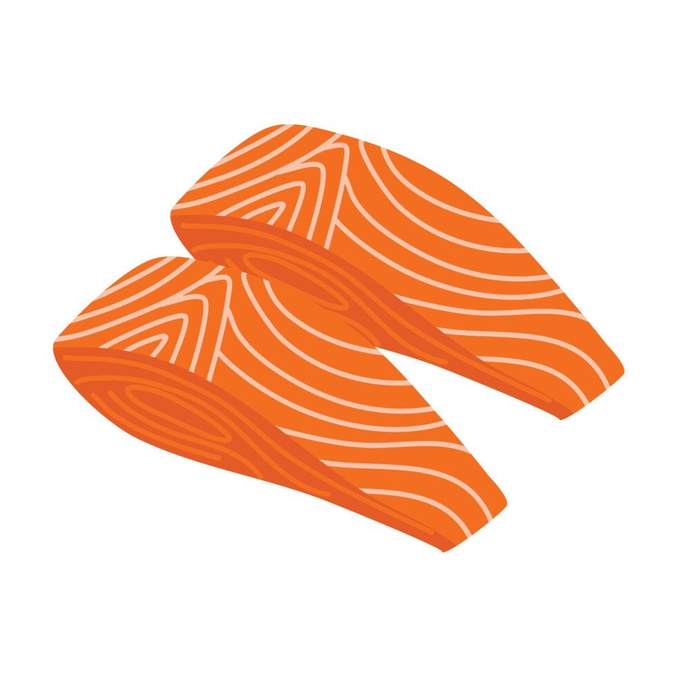Illustration of Salmon Sashimi, Illustration of a Salmon Fillet vector