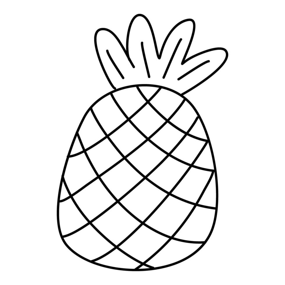 Simple Monoline Quirky Pineapple illustration vector