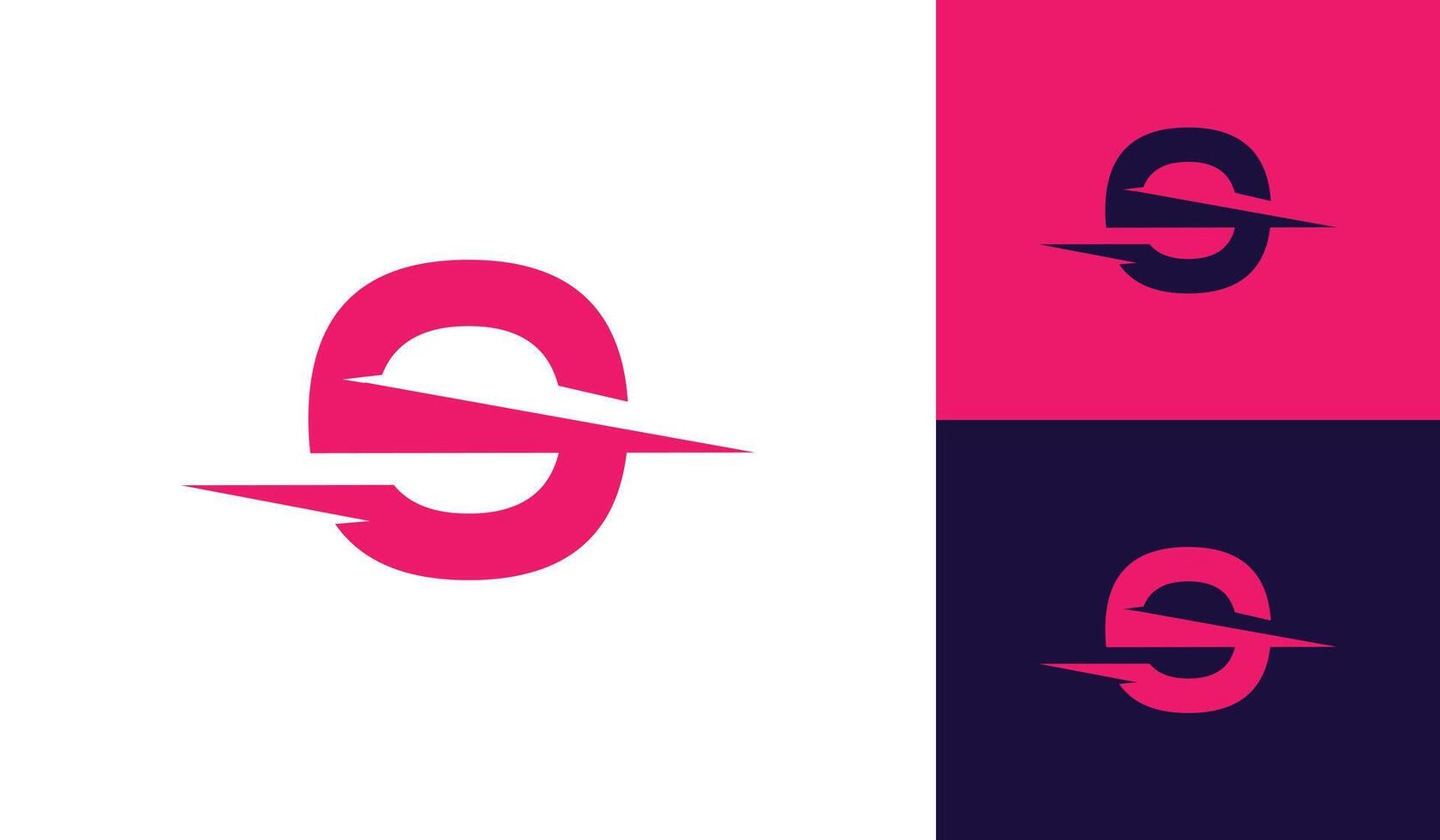 Letter S initial monogram with thunderbolt logo design vector