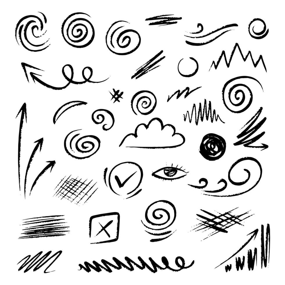Colorful and modern abstract doodle illustrations, basic elements for your design needs. vector