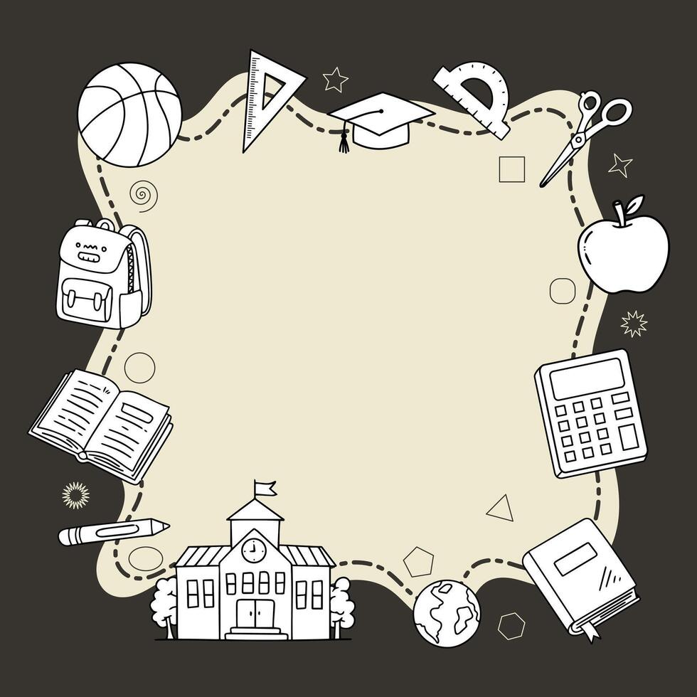 Back to school background with black and yellow colors vector