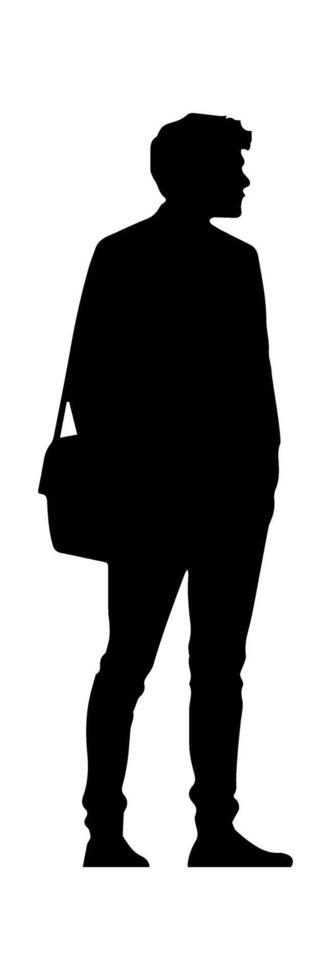 Silhouette of man with briefcase vector