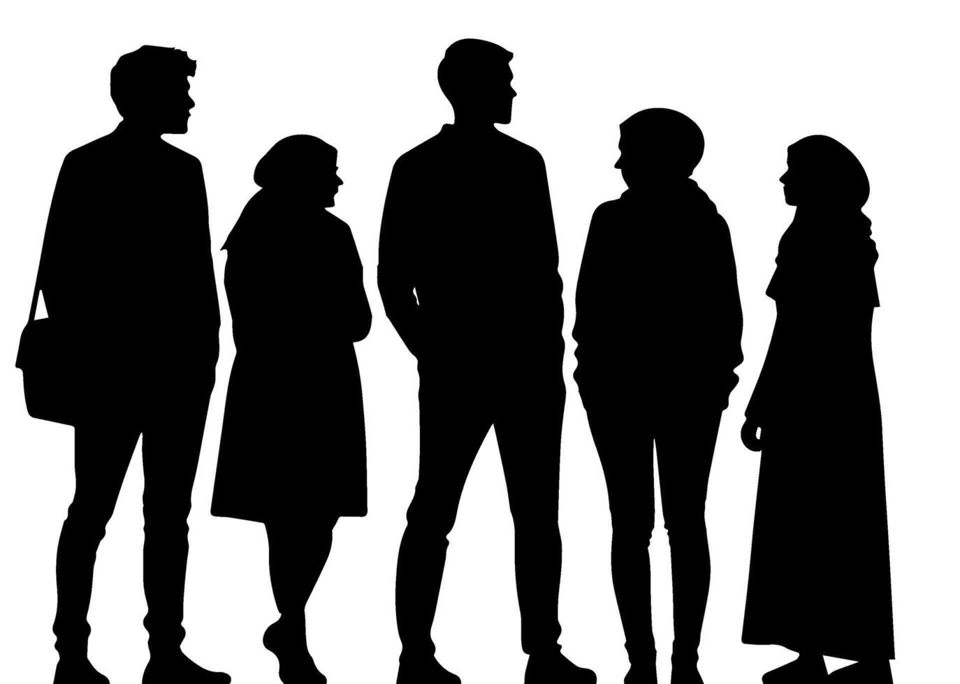 Silhouette of people standing in a group vector