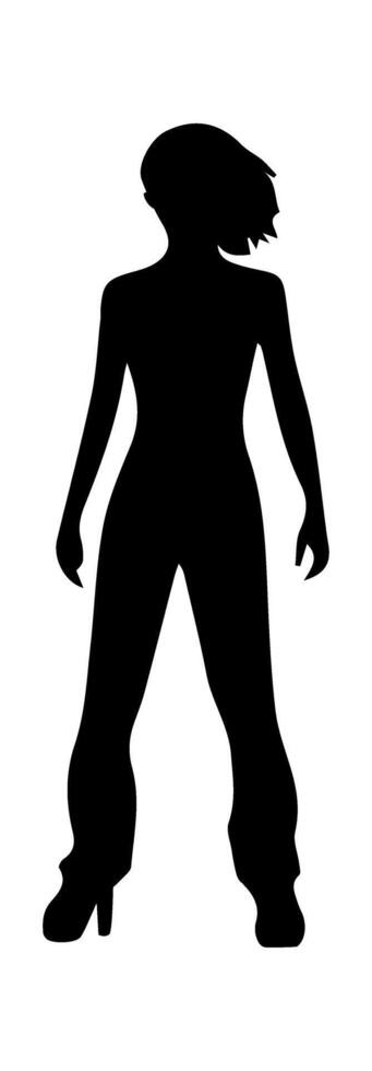 A silhouette of a woman in a pair of pants vector