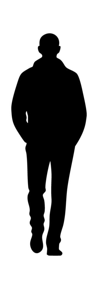 Silhouette of man walking in the street vector