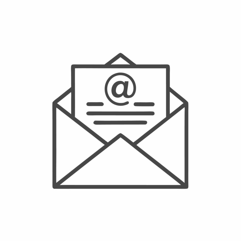 Email envelope icon, line icon, illustration vector