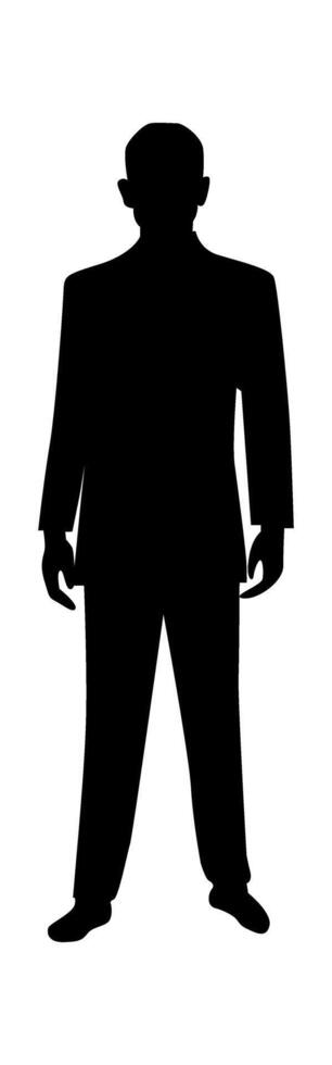 Silhouette of a man in a suit standing in front of a white background vector