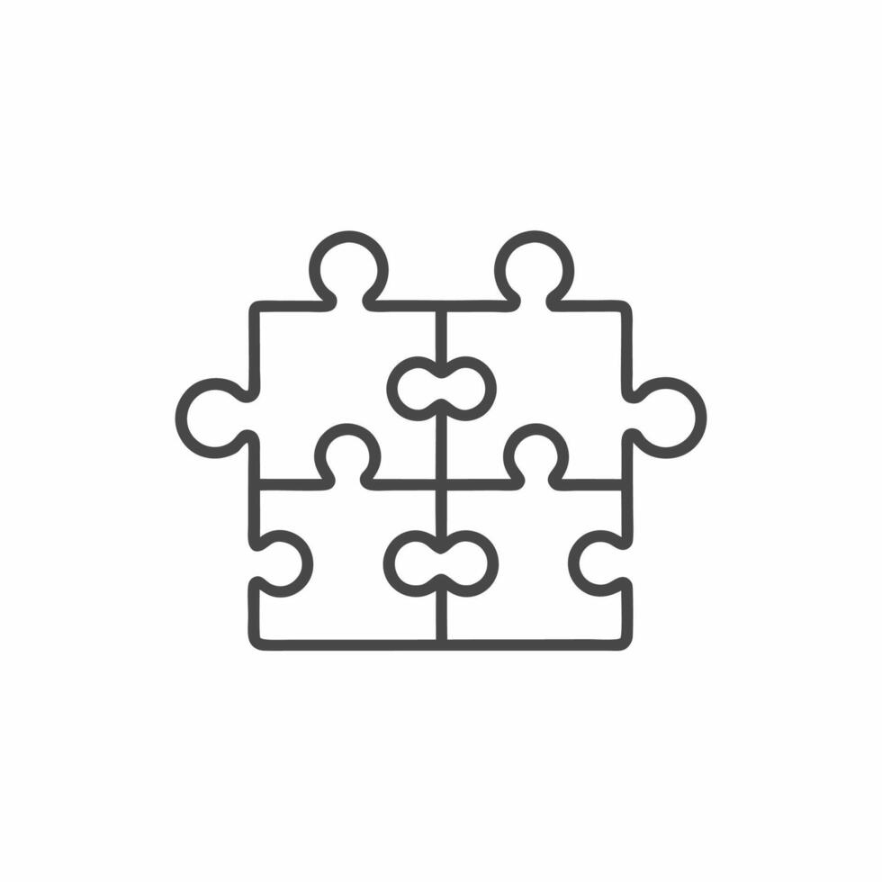 A puzzle piece icon with four pieces vector