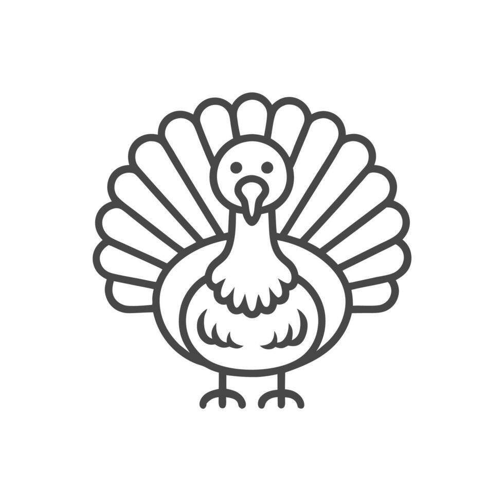 A turkey outline icon on a white background vector