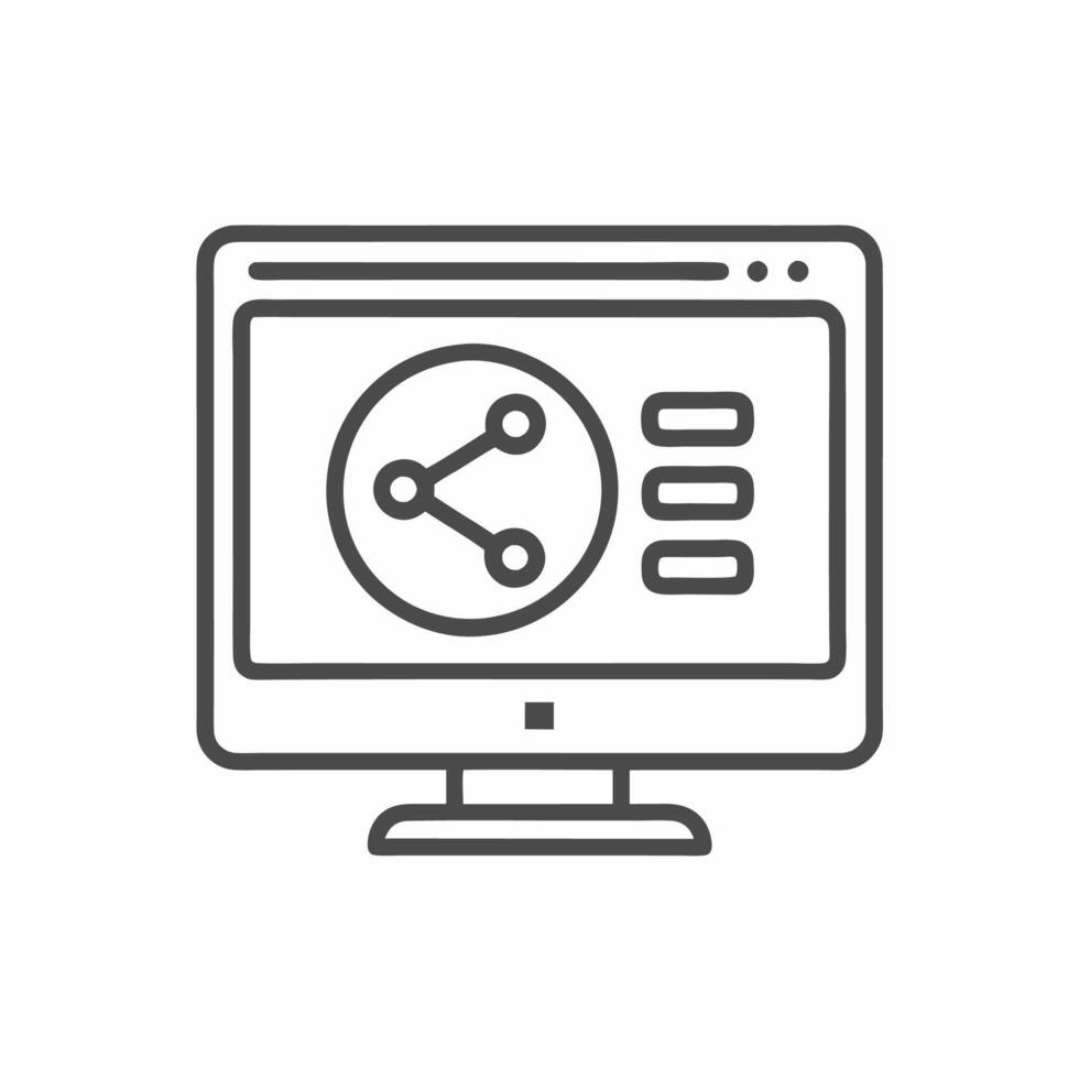 A computer monitor with a network icon vector