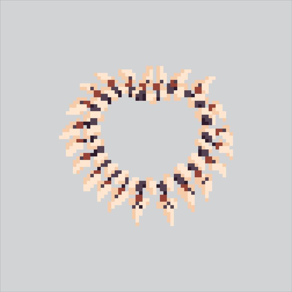 Pixel art illustration Bone Necklace. Pixelated Ancient Necklace. vector