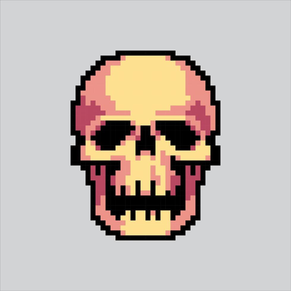 Skull Skeleton Bones Icon pixelated for the pixel art game and icon for website and game. old school retro. vector