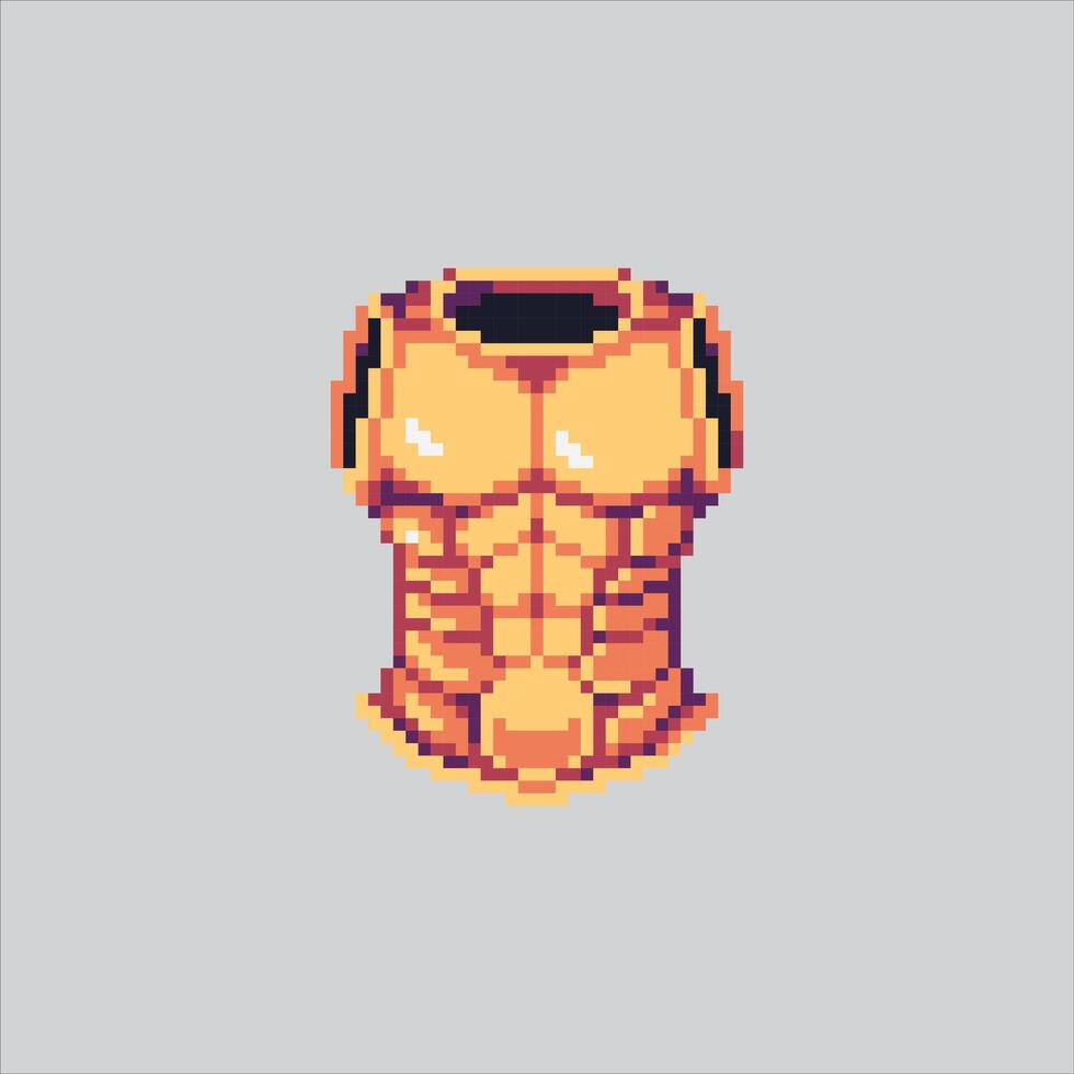 Strong Gladiator Body Armor Icon pixelated for the pixel art game and icon for website and game. old school retro. vector