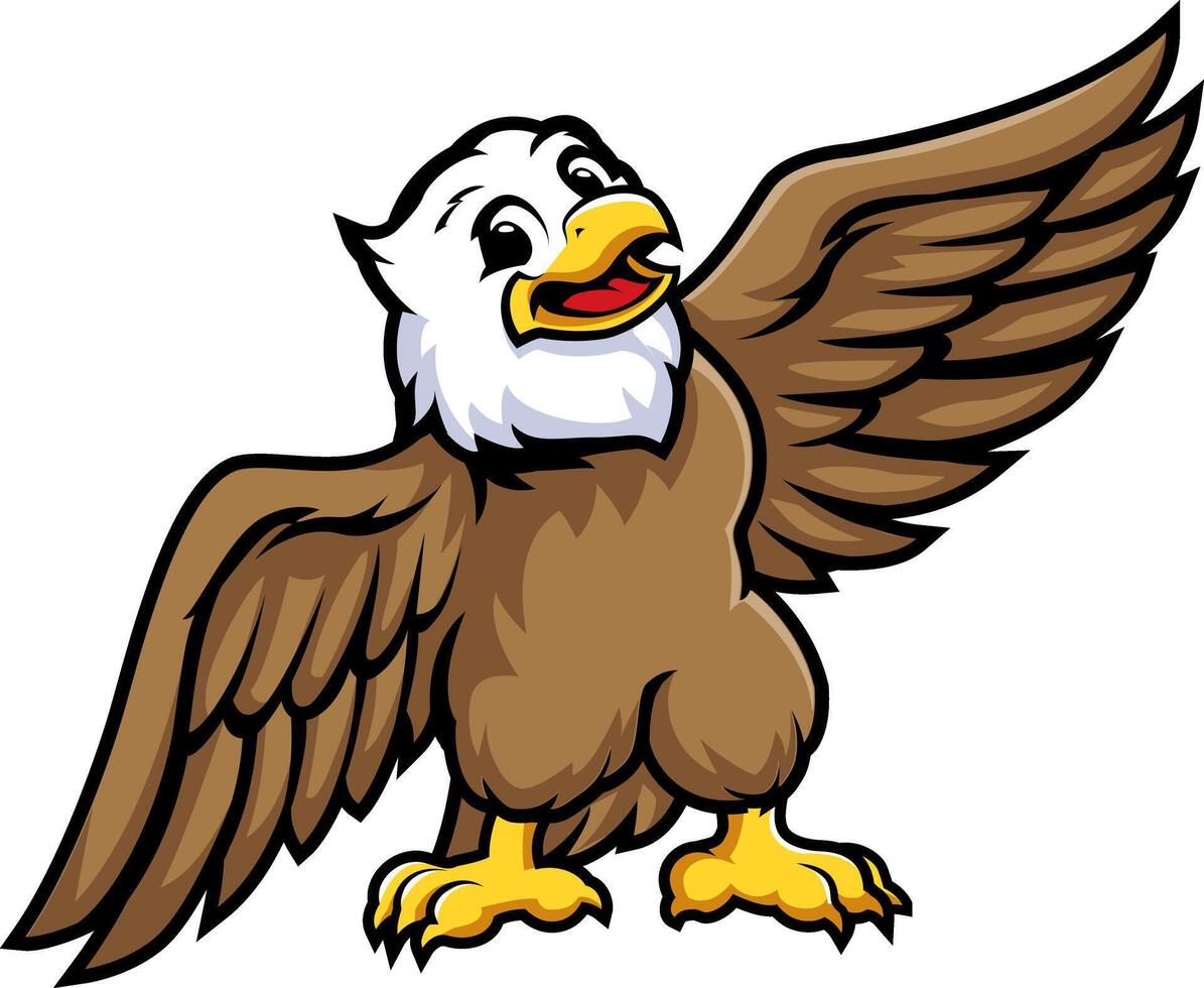 Eagle Mascot Flapping Wings Illustration vector