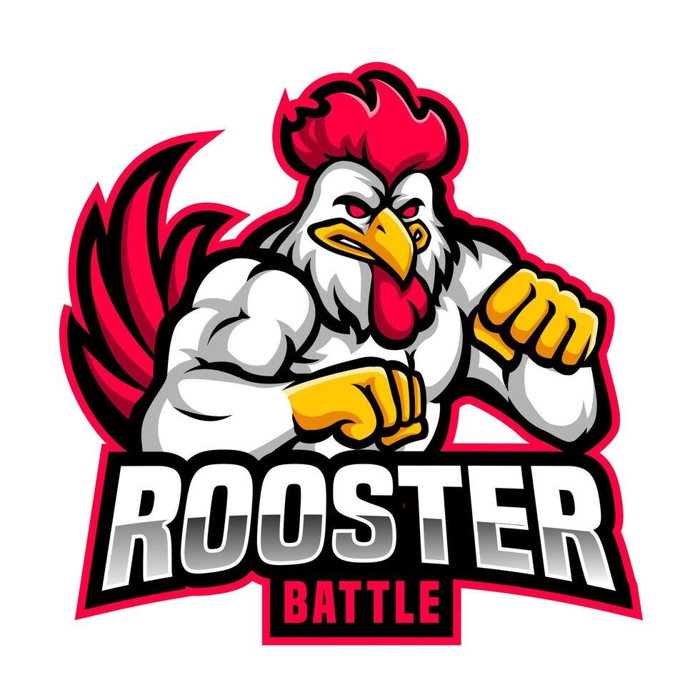 Rooster Warrior Mascot Logo Design vector