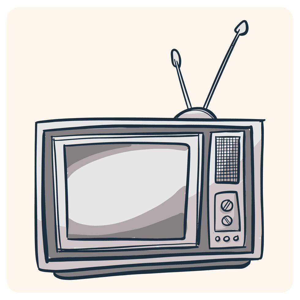 Vintage TV Sketch Illustration vector
