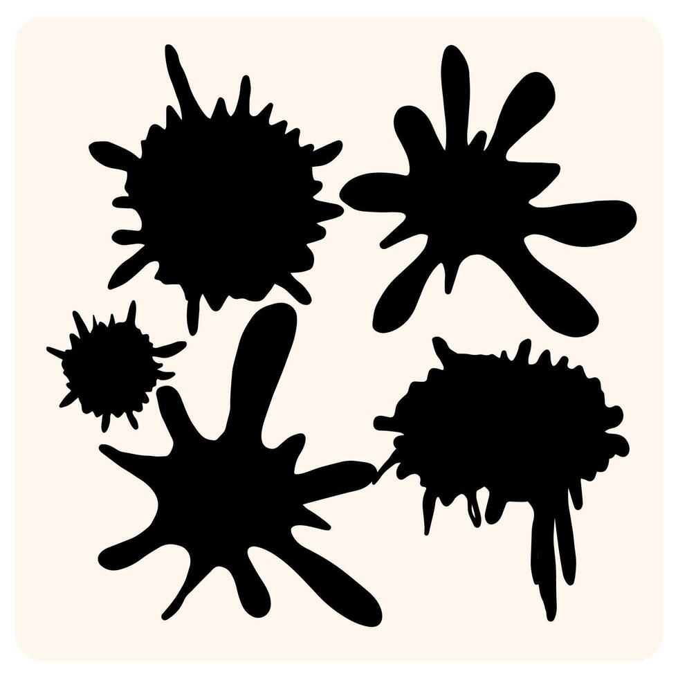 Black Splatter Shape Set vector