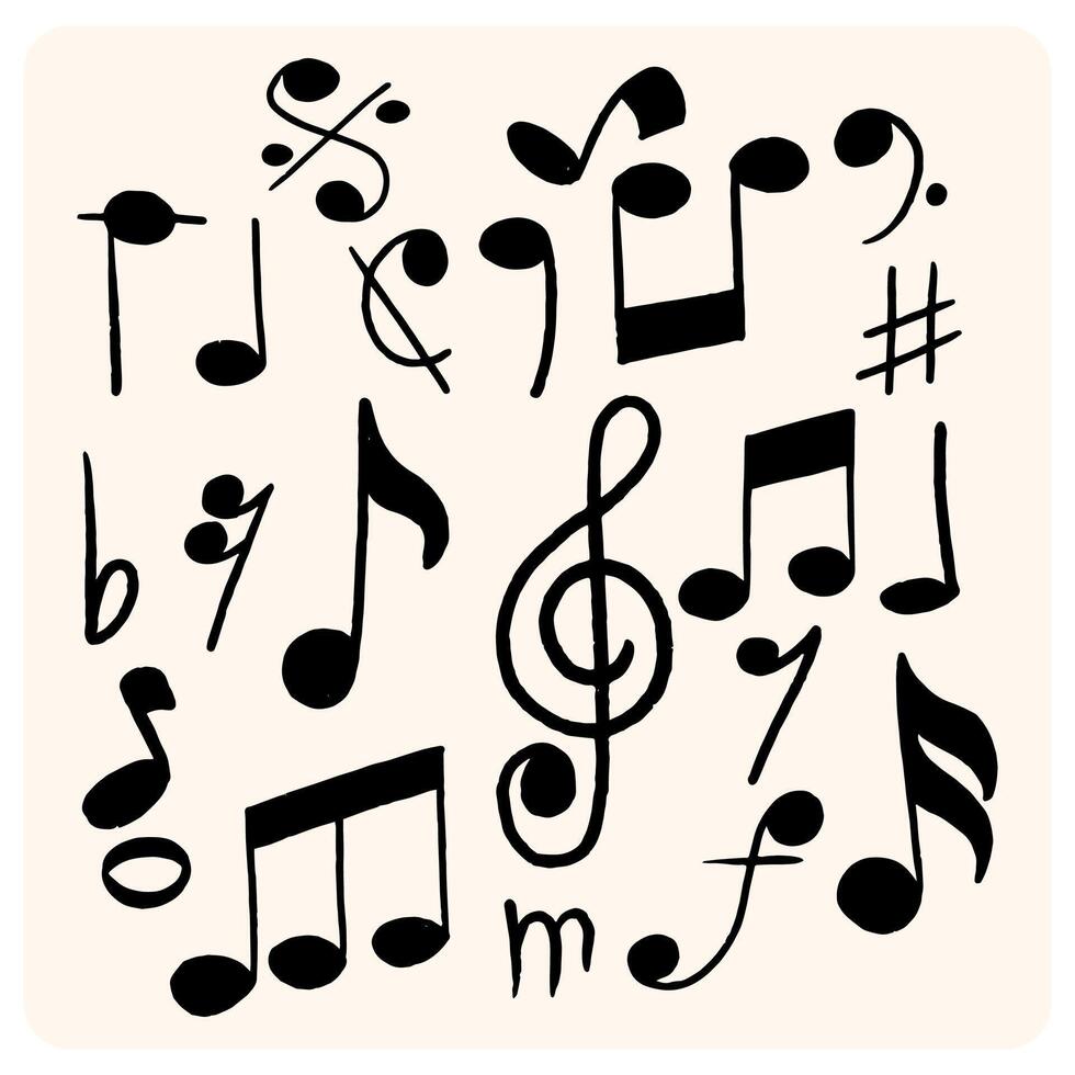 Hand-Drawn Musical Notation vector