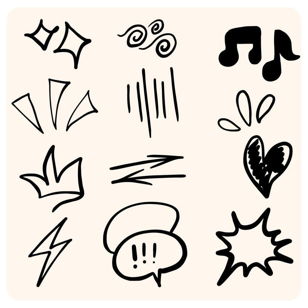Hand-Drawn Sketchy Icons vector