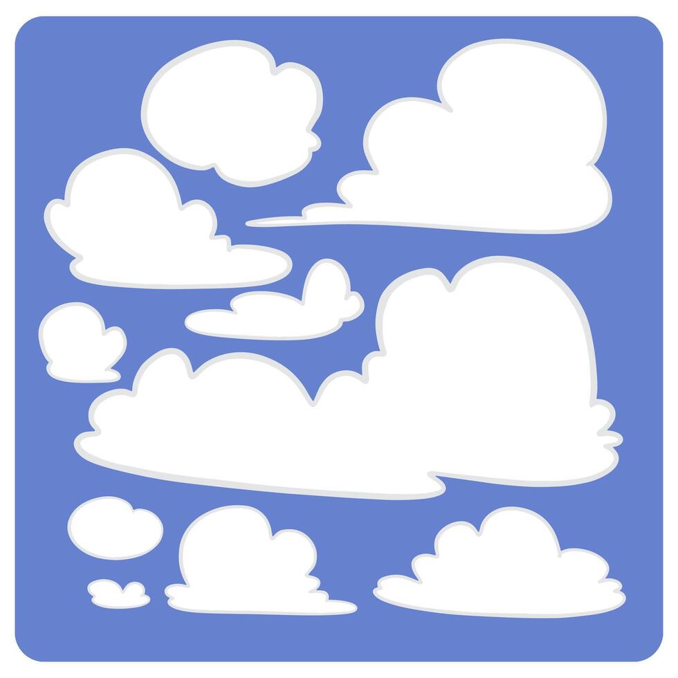 Cartoon Cloud Silhouette Collection vector
