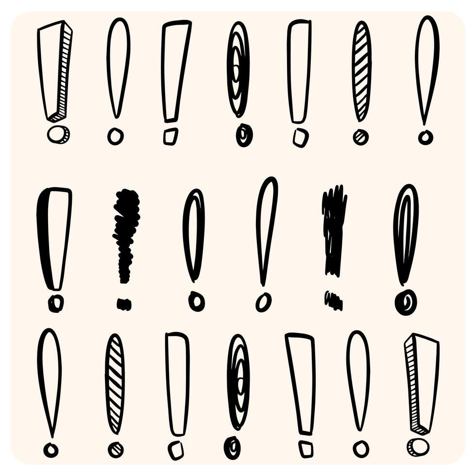 Exclamation Mark Sketch Collection vector