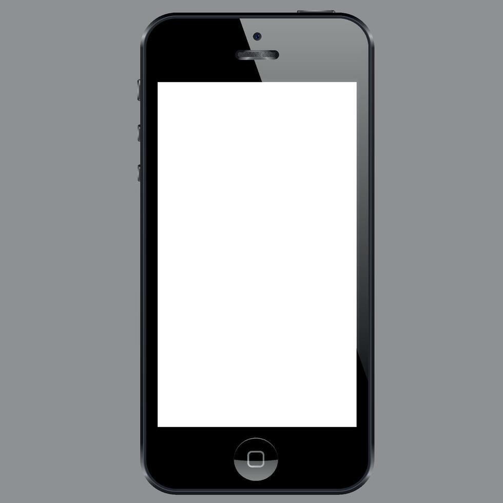 phone with a blank screen on a gray background vector