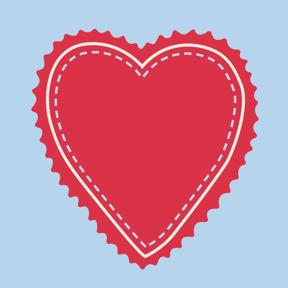 Red Stitched Heart Illustration vector