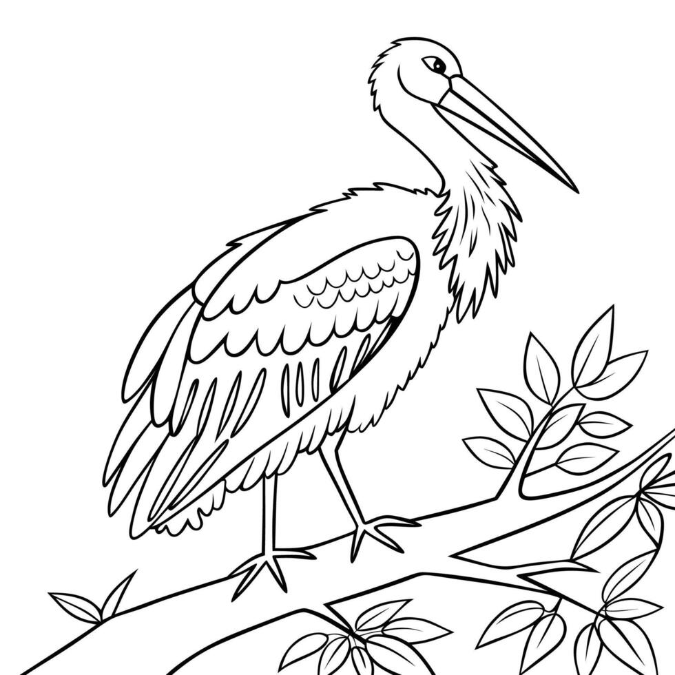 Stork Line Art Illustration vector