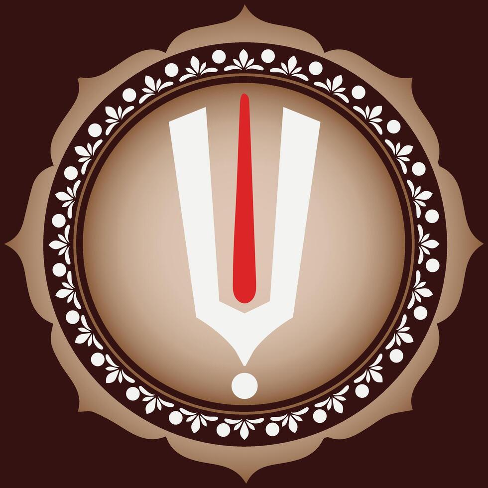 This image represents the Vaishnav Tilak ,Tirupathi Balaji Hindu Tilak, a sacred symbol associated with Lord Vishnu and his devotees in Hinduism. vector