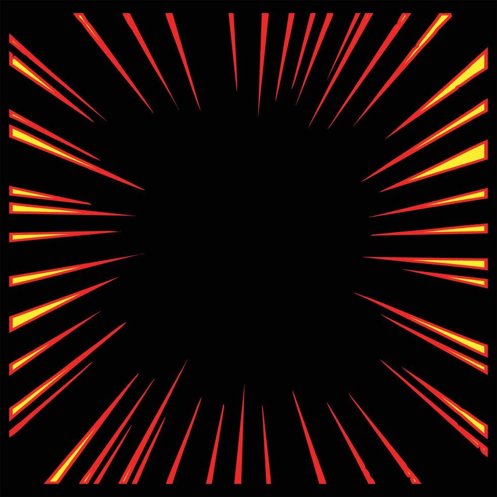 A red and orange light burst on a black background vector