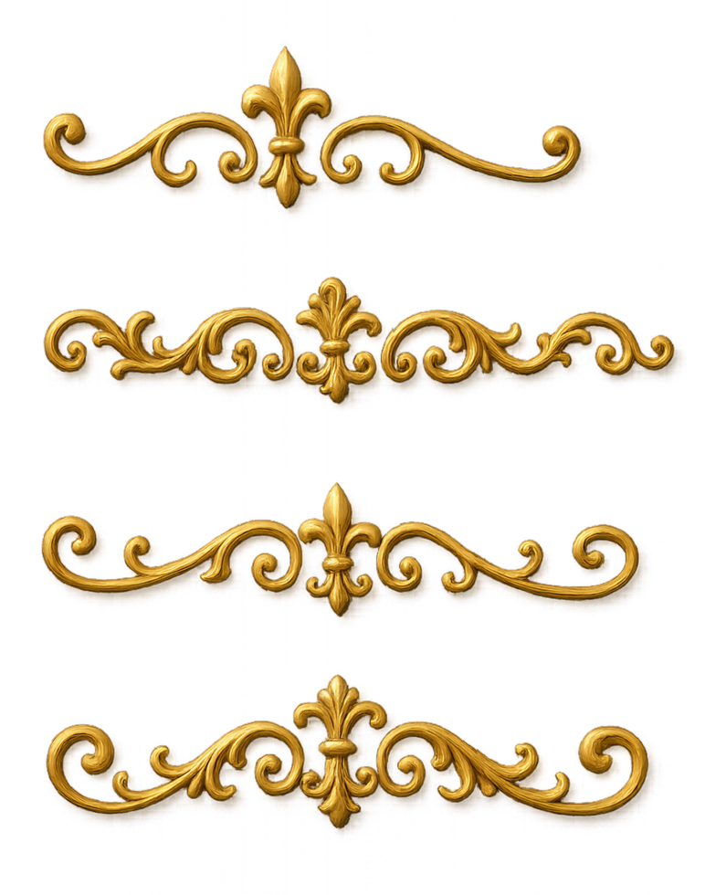 Elegant 3D Ornamental Dividers Decorative Design Projects png