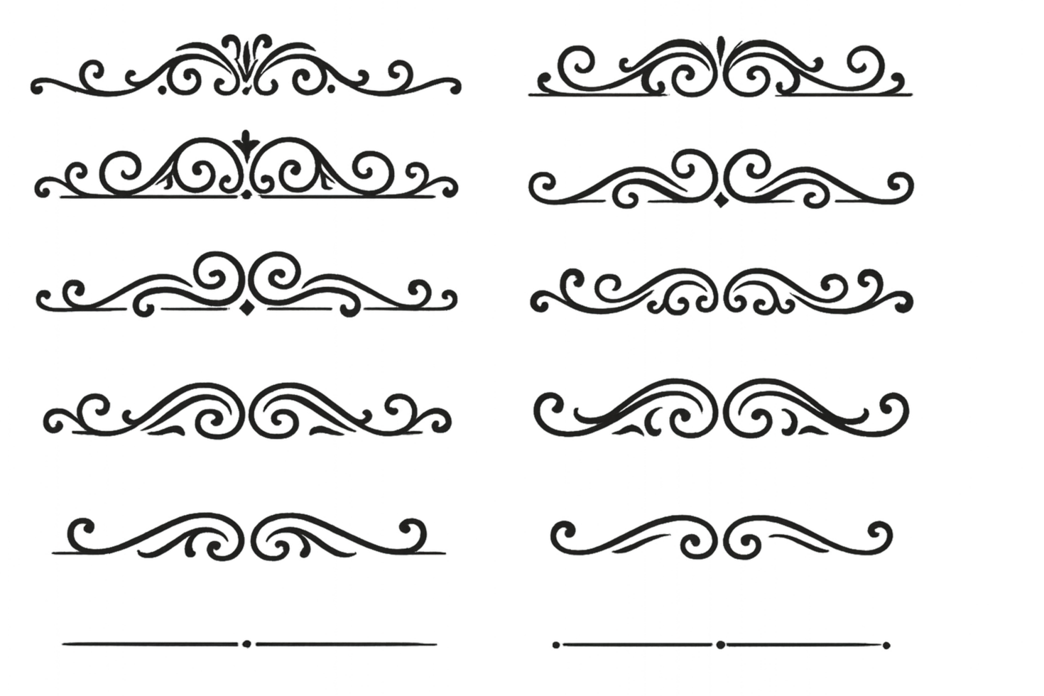 Decorative Ornamental Dividers Set for Creative Design Projects png