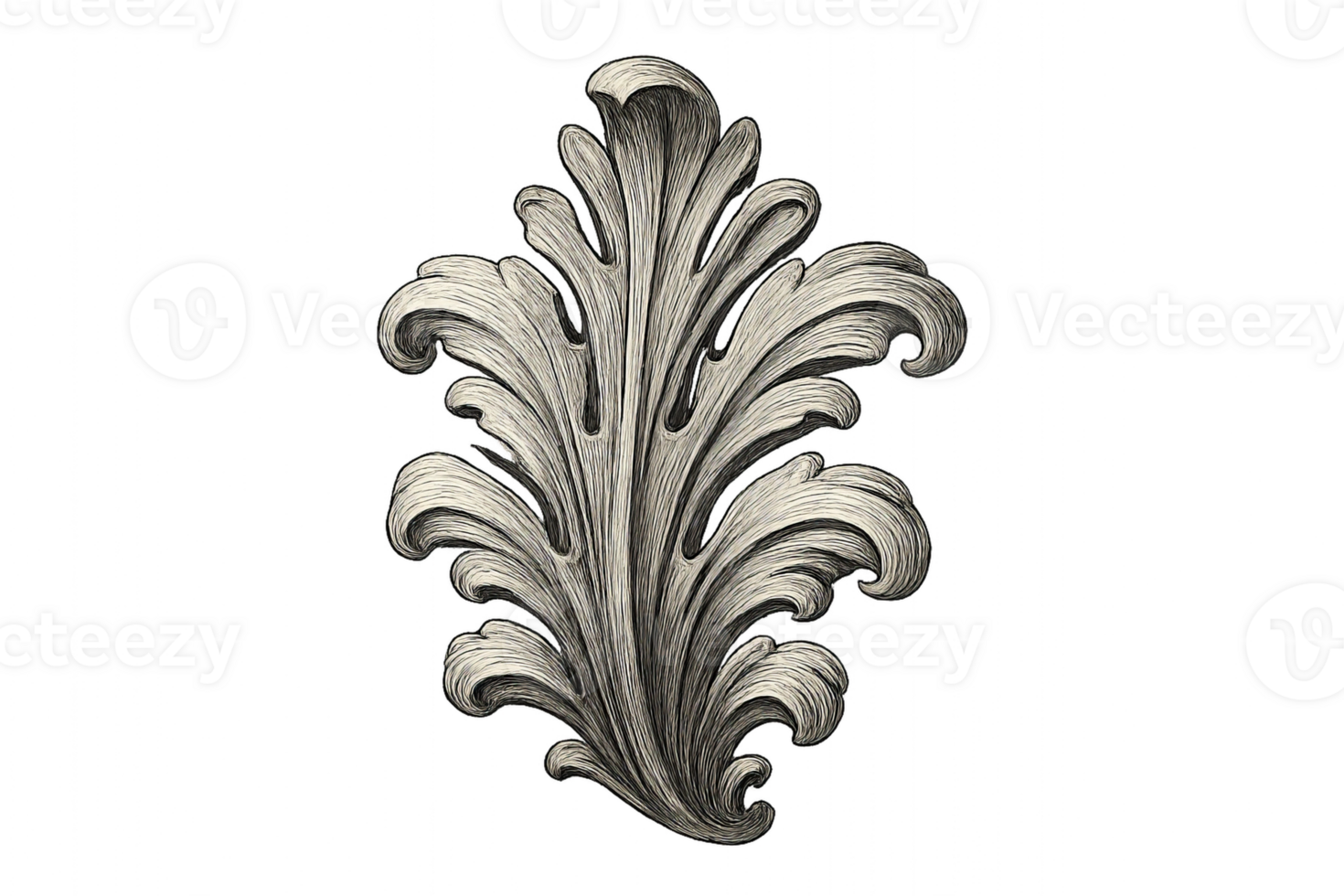 3D Acanthus Leaf Decorative Design for Creative Projects png