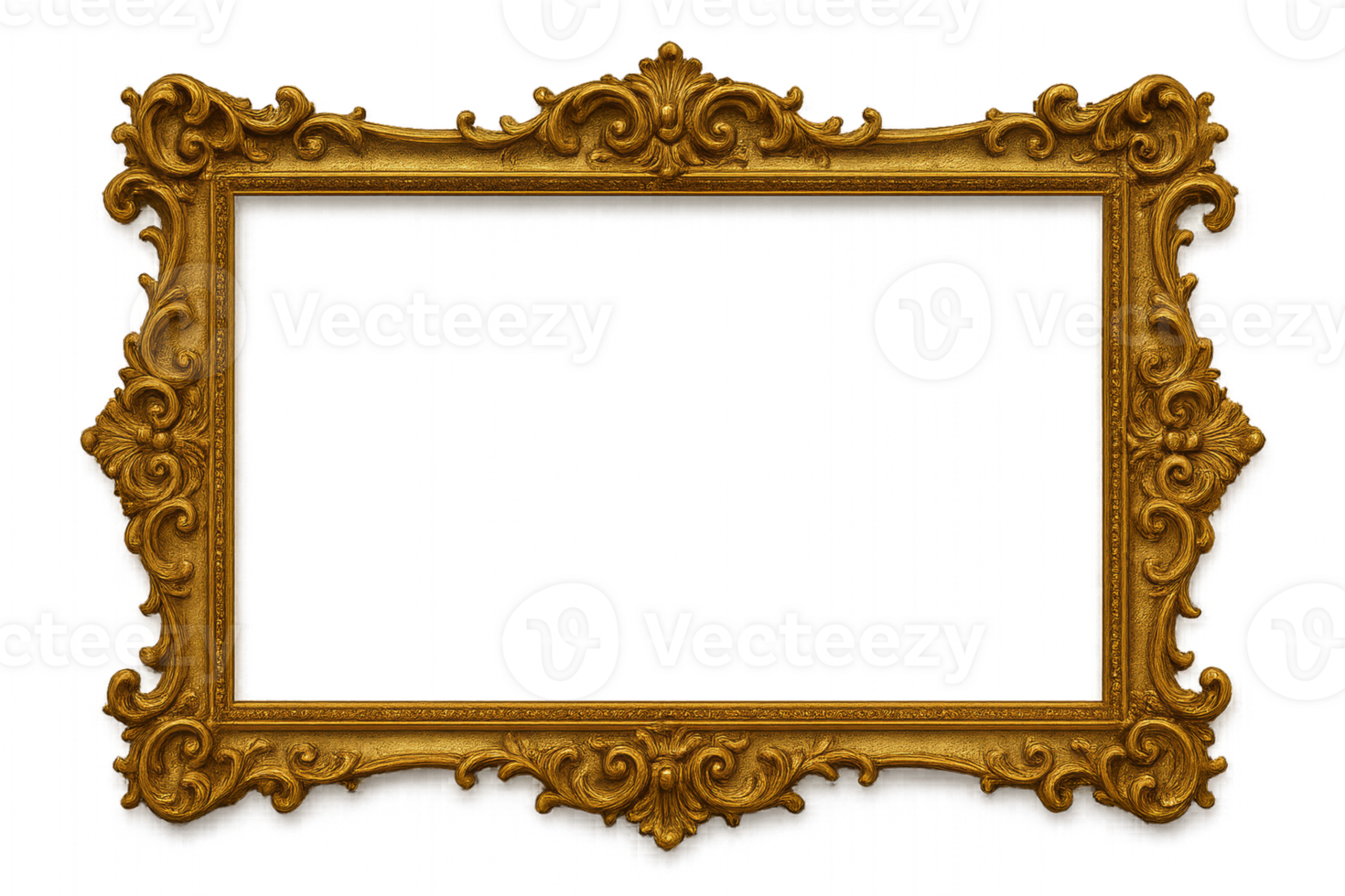 Ornate Golden Frame for Artwork and Photography Display png