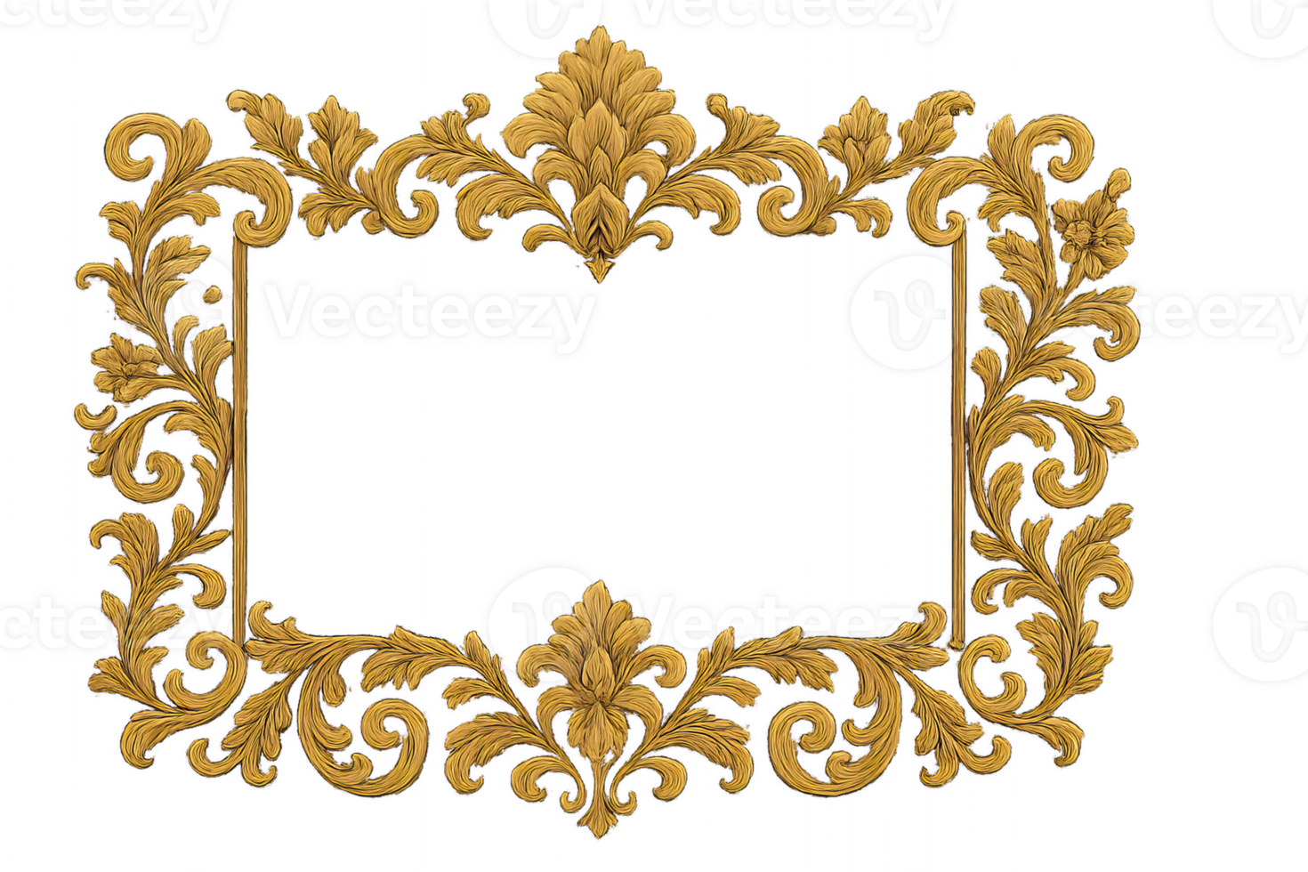 Ornate Damask Frame Design Ideal for Elegant Compositions png