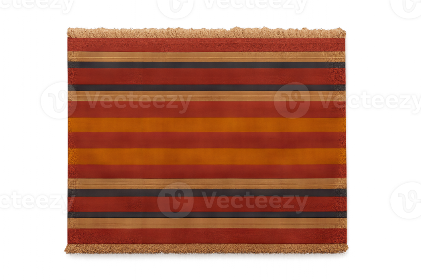 Handwoven Fabric Display with Stripes in Warm Earth Tones png