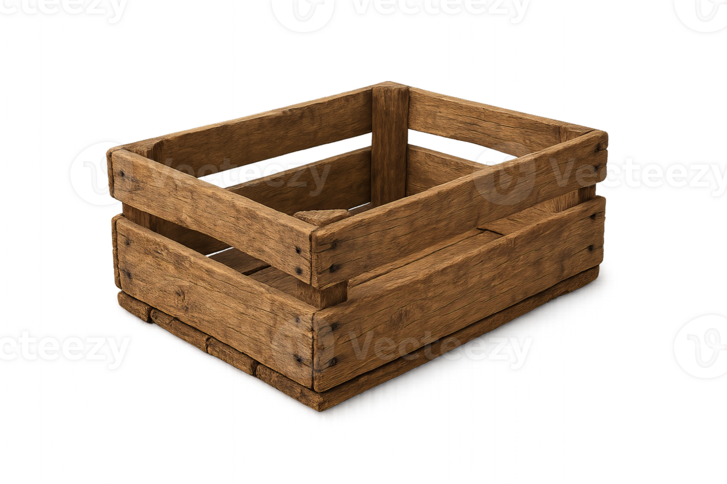 Handmade Wooden Crate with Simple Design for Various Uses png