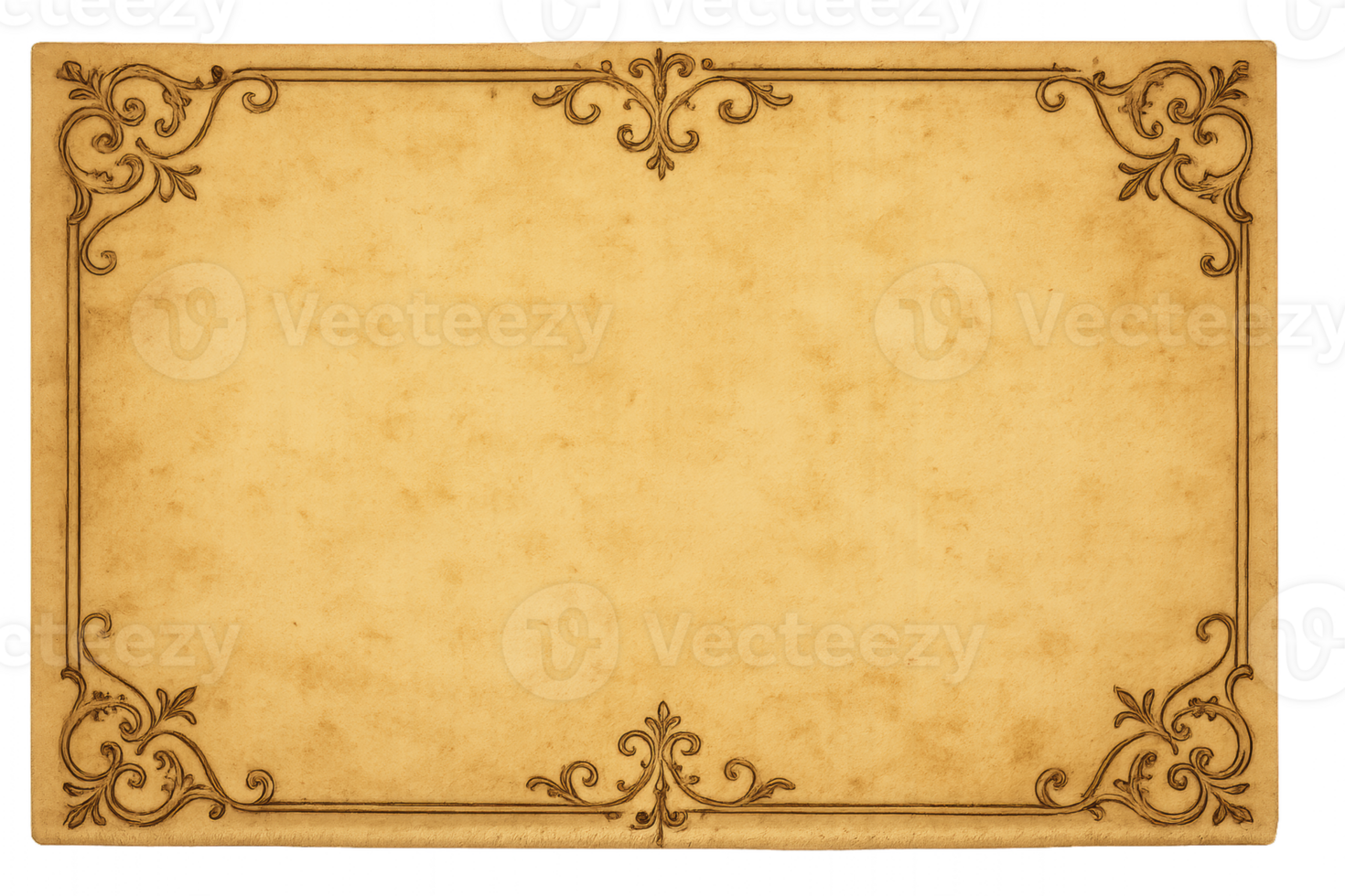 Vintage Decorative Frame with Elegant Floral Patterns for Design png
