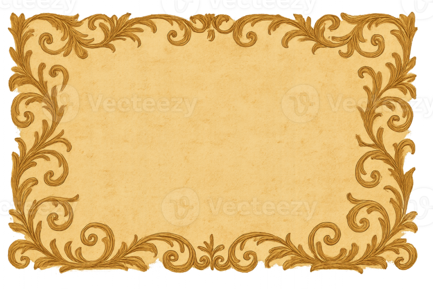 Vintage Decorative Frame with Elegant Swirls and Simple Design png