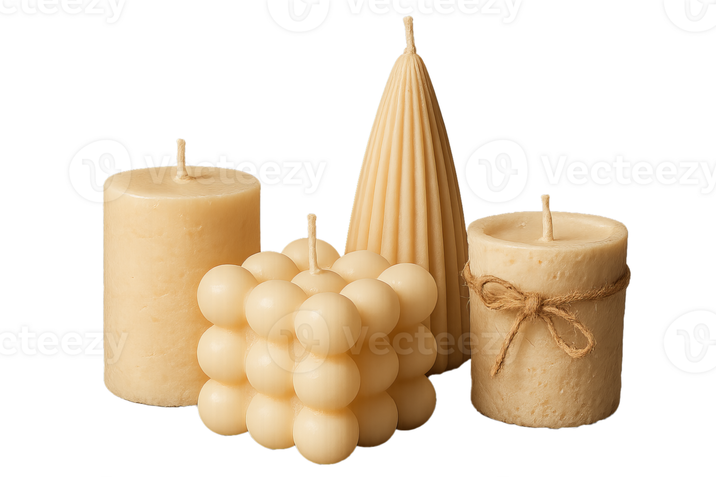 Simple Artisanal Candles in Unique Shapes for Elegant Display png