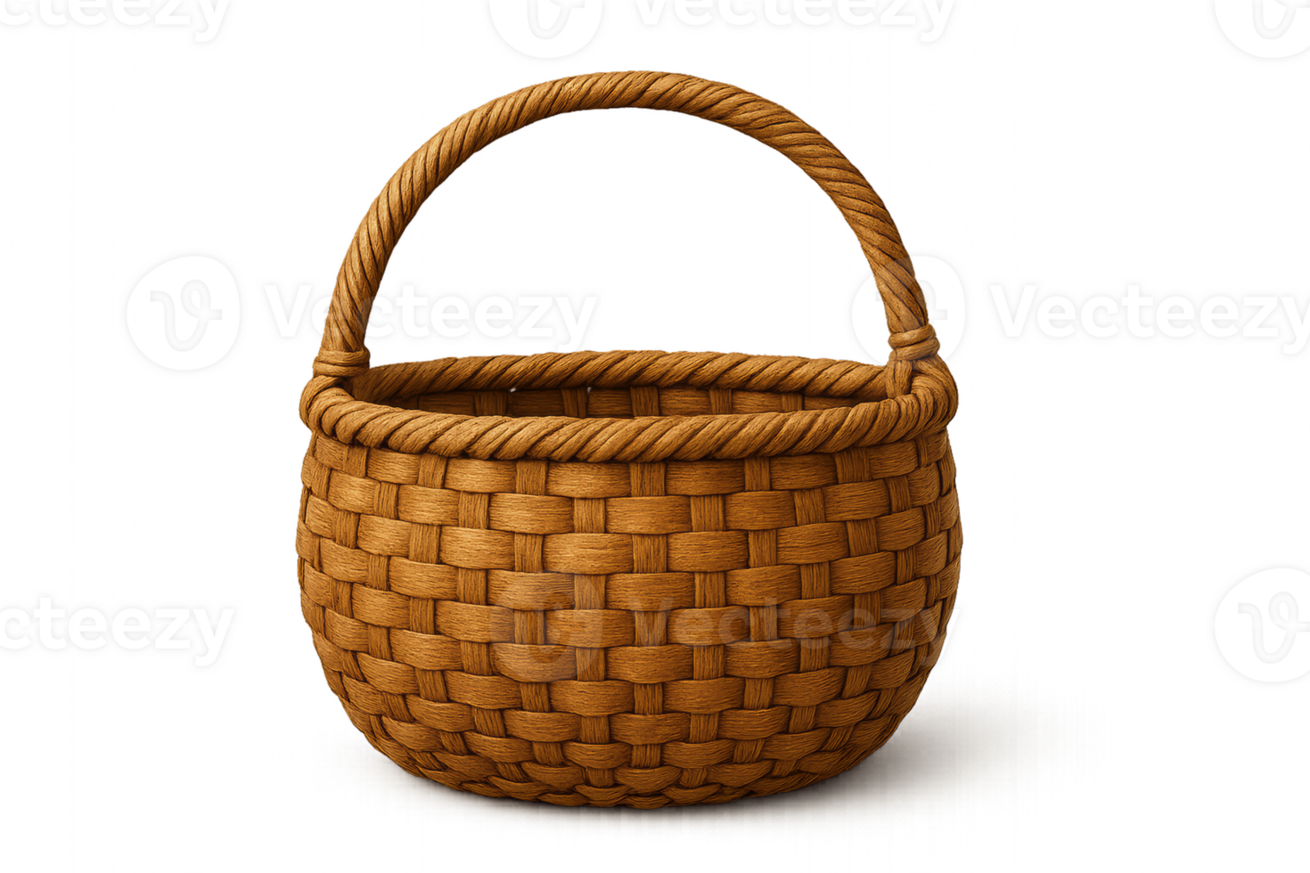 Handwoven Artisanal Basket with Simple Design and Natural Texture png