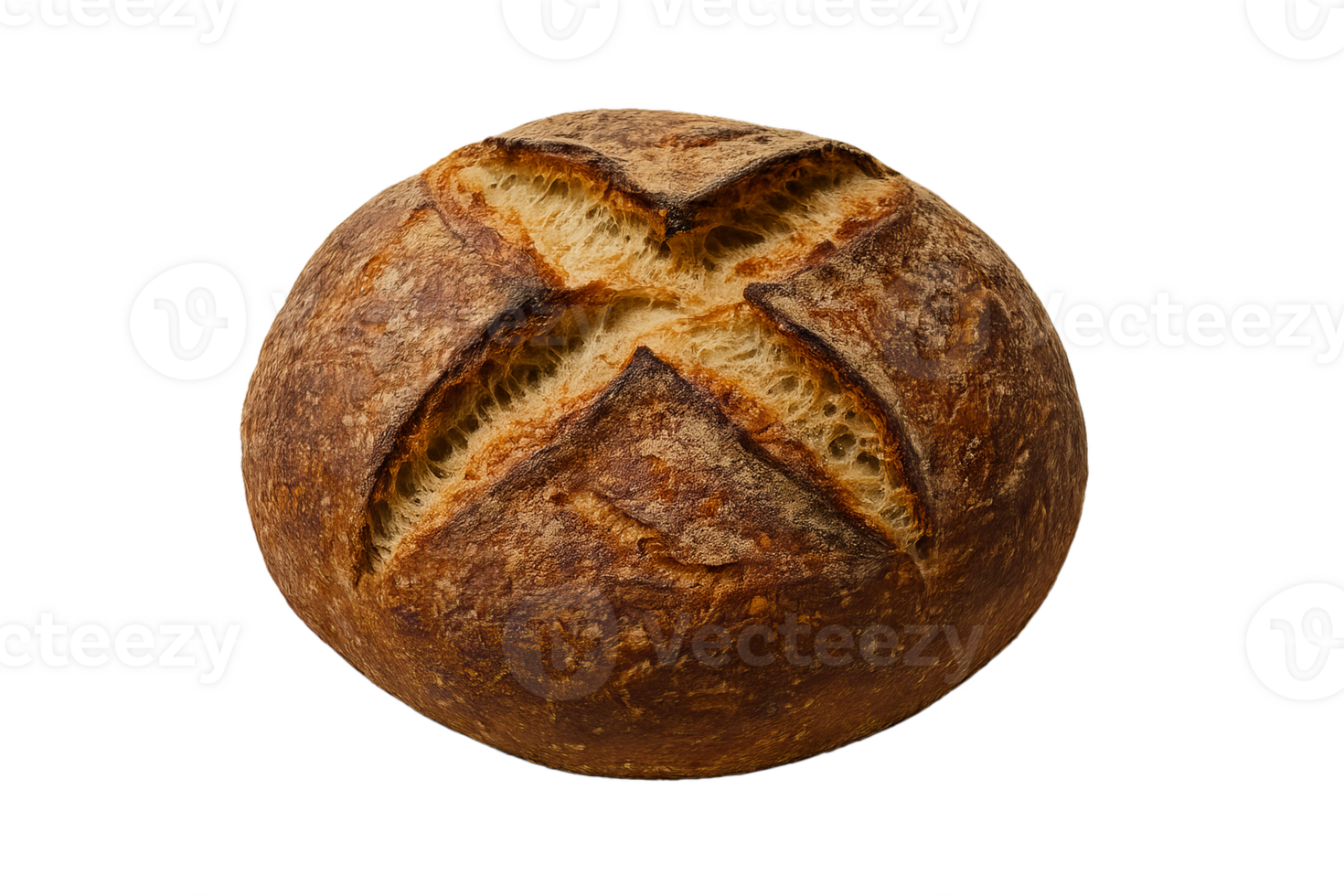 Artisanal Bread with Elegant Crust and Simple Design Isolated png