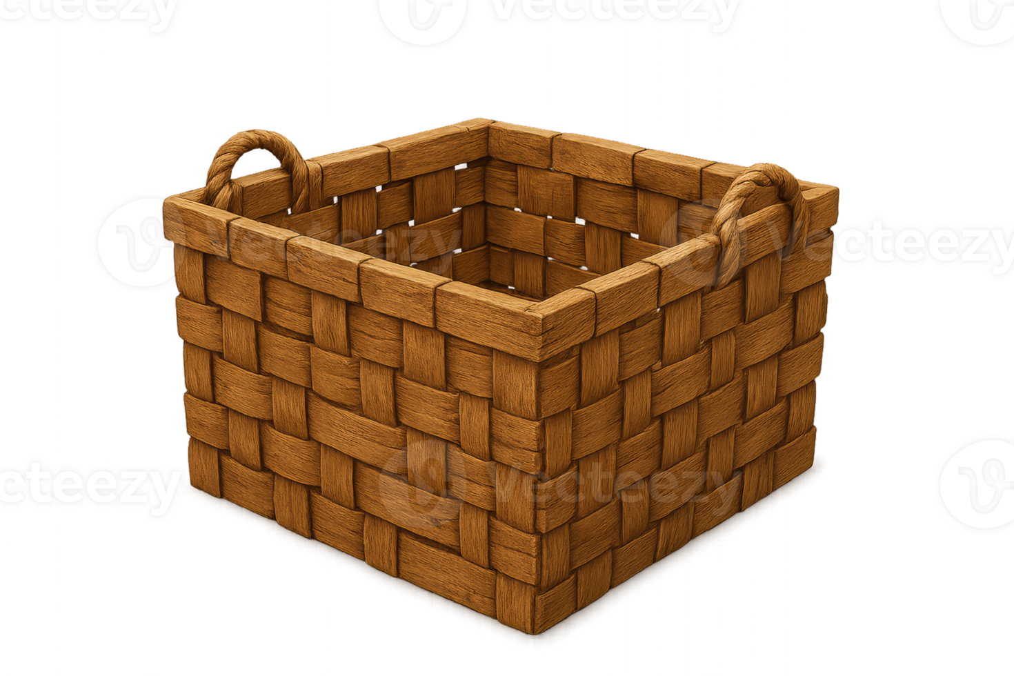 Simple Wooden Laundry Basket with Handles for Home Organization png