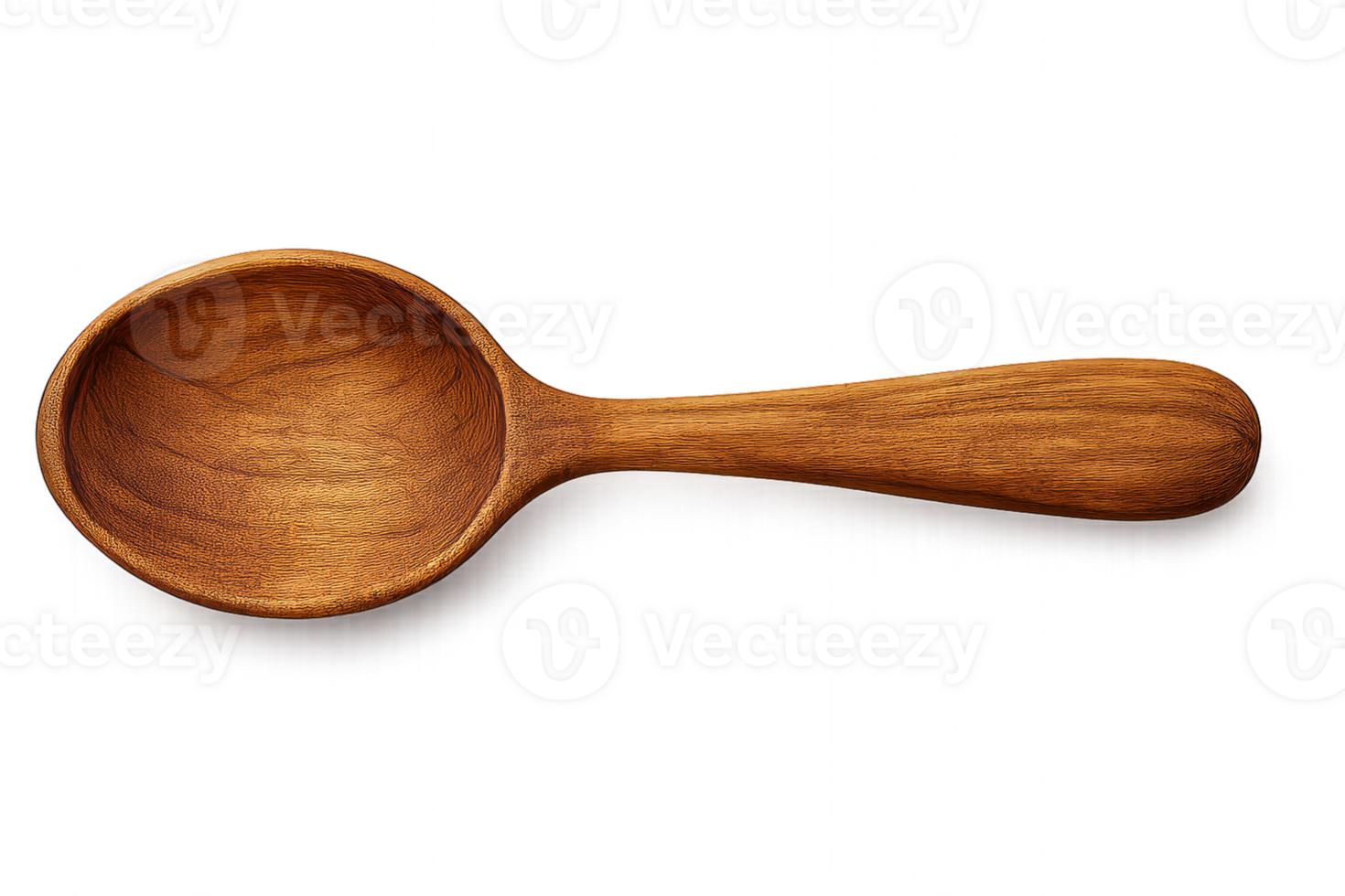 Handcrafted Wooden Spoon with Simple Design on Isolated Background png