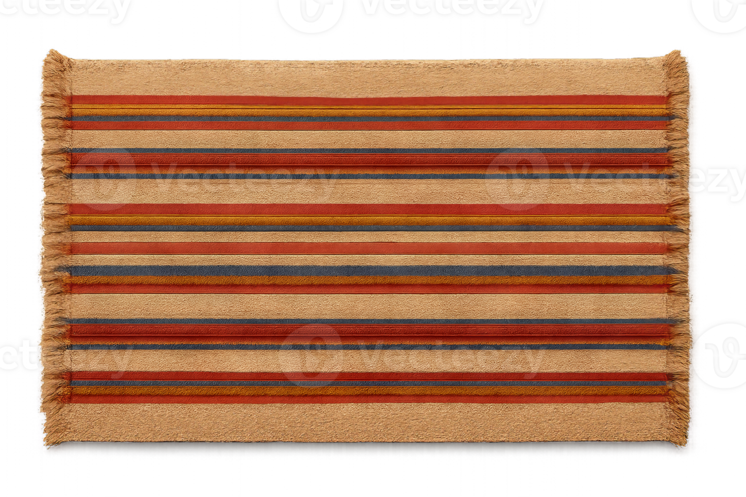 Handwoven Fabric Display with Simple Multicolor Stripes on Canvas png