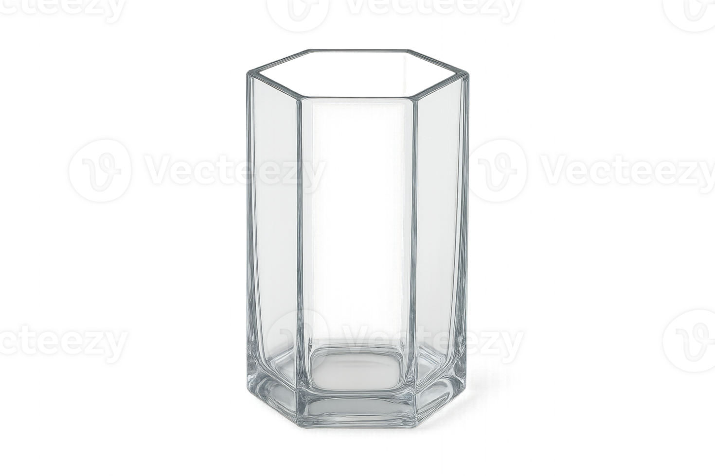 Elegant Clear Hexagon Vase for Simple Yet Modern Decor png